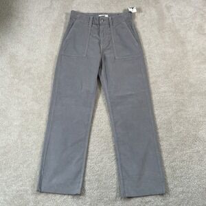 NWT Mavi Sheila Corduroy Pants Womens 27 Gray Raw Hem High Rise Straight Leg